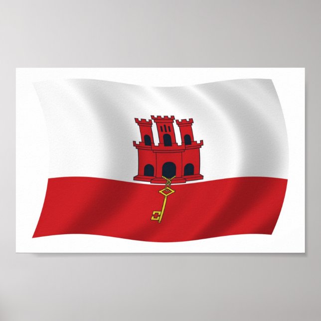 Affiche de drapeau de Gibraltar (Devant)