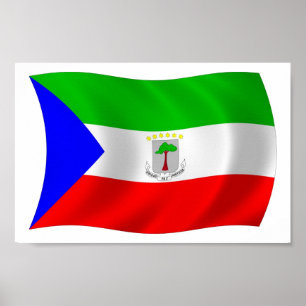 Affiche de drapeau de la Guinée équatoriale
