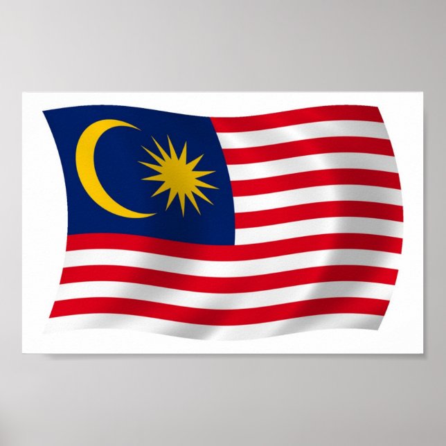 Affiche de drapeau de Malaisie (Devant)