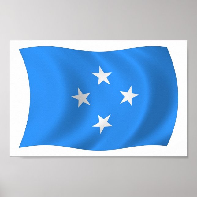 Affiche de drapeau de Micronésie (Devant)