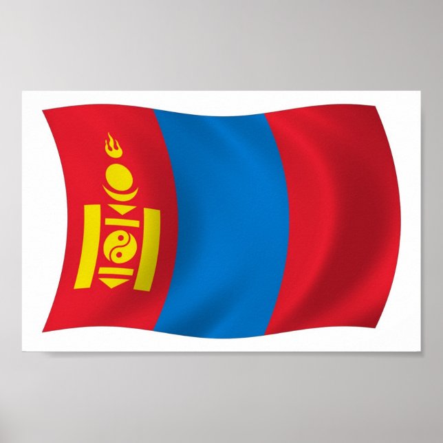 Affiche de drapeau de Mongolie (Devant)