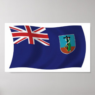 Affiche de drapeau de Montserrat
