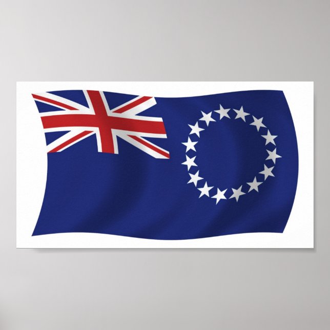 Affiche de drapeau des Îles Cook (Devant)