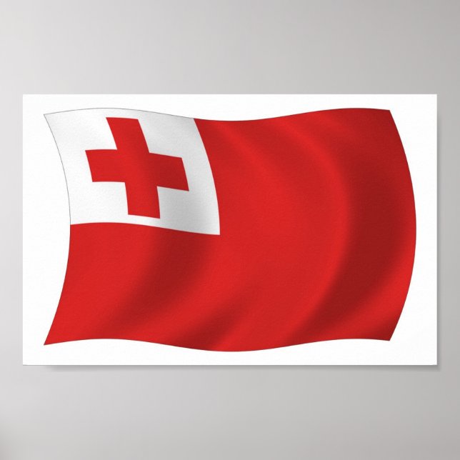 Affiche de drapeau des Tonga (Devant)