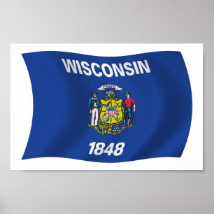 Affiche de drapeau du Wisconsin