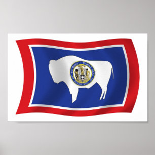 Affiche de drapeau du Wyoming