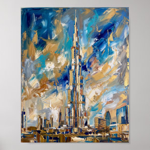 Affiche de Dubaï Luxe Peinture à l'Huile Abstraite