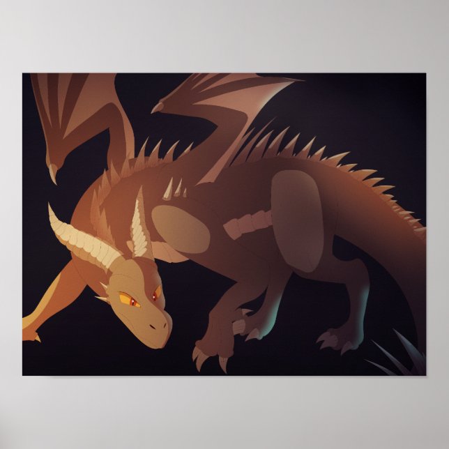 Affiche de fantasy Art Dragon Brun (Devant)