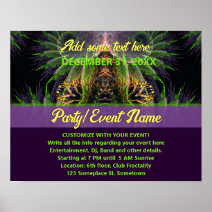Affiche de fantasy de la forêt du temple fractal