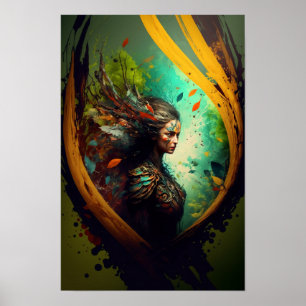 Affiche de Fantasy de Ranger Elfique Art D&D 3