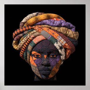 Affiche de femme africaine colorée