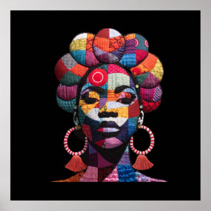Affiche de femme africaine colorée