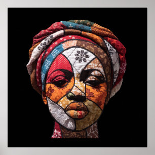 Affiche de femme africaine colorée