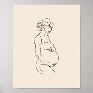 Affiche de femme enceinte, papier de valeur (mat),