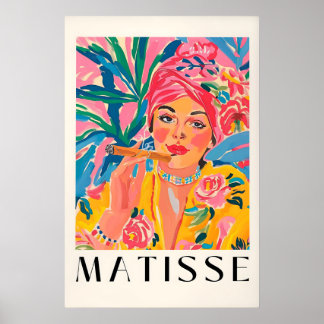 Affiche de femme qui fume, impression de Matisse, 