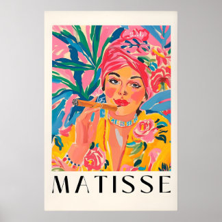 Affiche de femme qui fume, impression de Matisse,