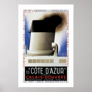 Affiche de ferry de la Manche de Cote d'Azur
