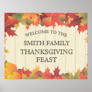 Affiche de fête de famille d'automne / d'Action de