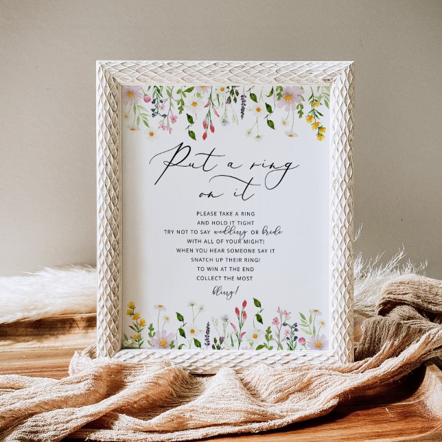 Affiche de fête de mariage avec des fleurs sauvage (Créateur téléchargé)
