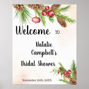 Affiche de Fête des mariées de bienvenue de Noël