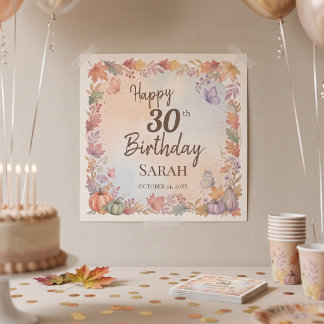 Affiche de fête personnalisée Boho automne anniver