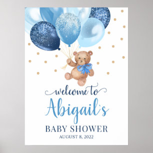 Affiche de fête prénatale Bienvenue Bébé Ours en p