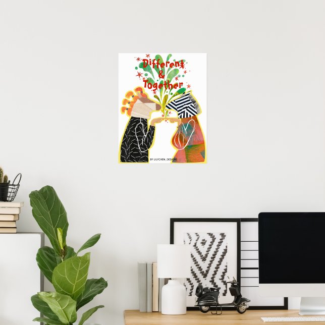 Affiche de fierté Different & Together – Prin d'ar (Bureau à domicile)