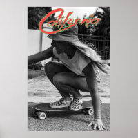 Affiche de fille de patinage de Californie