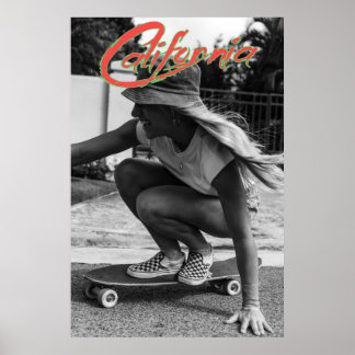 Affiche de fille de patinage de Californie