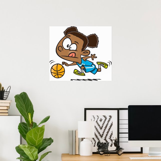 Affiche de fille jouant au basket-ball (Créateur téléchargé)