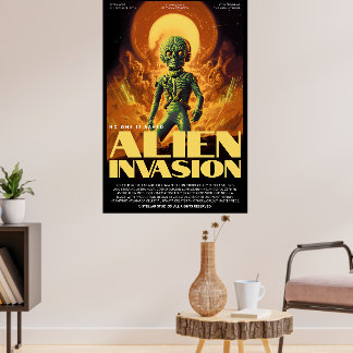 Affiche de film de science-fiction rétro inspirée 