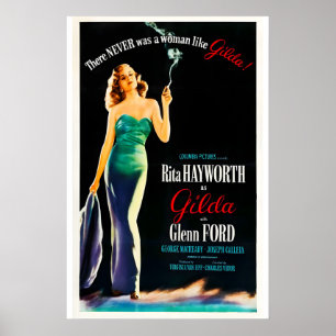 Affiche de film Gilda 1946 IMPRIMÉ A5-A1 40s Rita