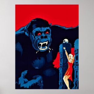 Affiche de film Iconique Roi Kong Géant Singe Mons
