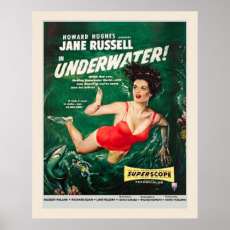 Affiche de film sous-marin de 1955