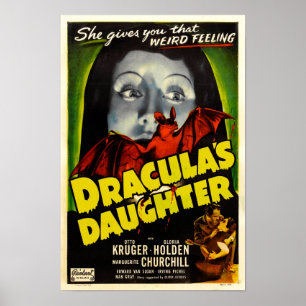 Affiche de film vintage de la fille de Dracula
