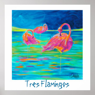 Affiche de Flamants roses Tres