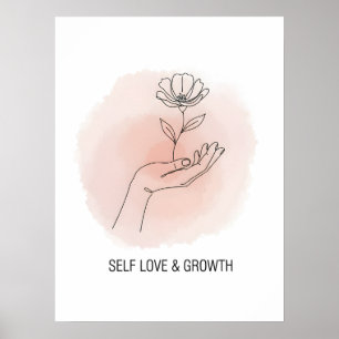 Affiche de fleur d'art en ligne minimaliste