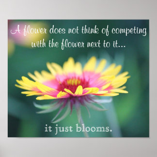 Affiche de fleurs avec devis inspirant