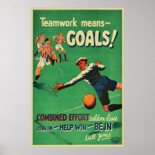 Affiche de football vintage Motivation d'équipe Ar