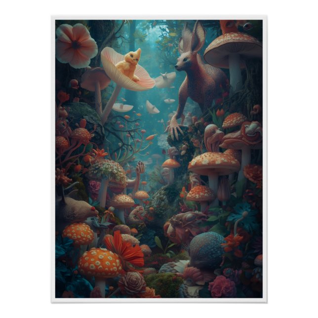 Affiche de forêt psychédélique (Devant)