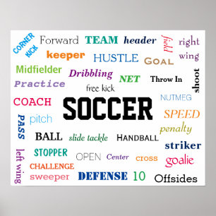 Affiche de glossaire du FOOTBALL ! De motivation !