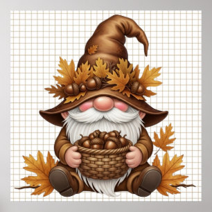 Affiche de gnome d'automne