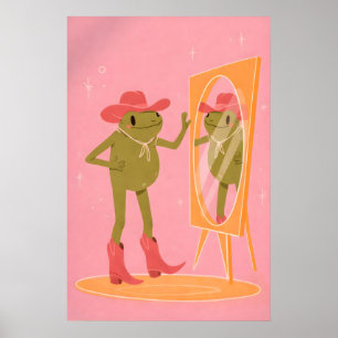 Affiche de grenouille Cowgirl, Impression d'art oc