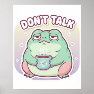 Affiche de grenouille « Ne Parle Pas » Jolie Greno