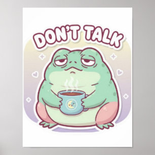 Affiche de grenouille « Ne Parle Pas » Mignon Gren