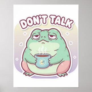 Affiche de grenouille « Ne Parle Pas » Mignon Gren