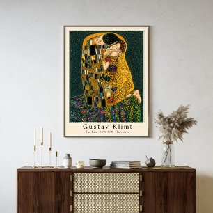 Affiche de Gustav Klimt Le Baiser   Art Nouveau
