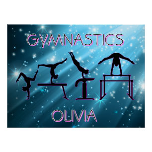 Affiche de gymnastique Pose de gymnastique Blue St