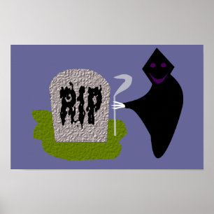 Affiche de Halloween de la mort dans le cimetière