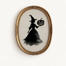 Affiche de Halloween Vintage Witch Jack-o-Lantern
